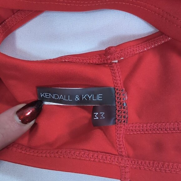 Kendall + Kylie Red Bikini Top M Medium Swim Bathing Beach Suit Pool - Picture 6 of 6